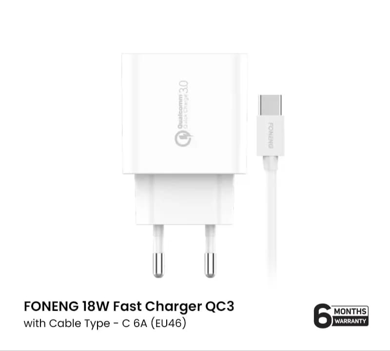 FONENG (EU46) 18W Fast Charger QC3 with Cable Type-C 6A_img_0