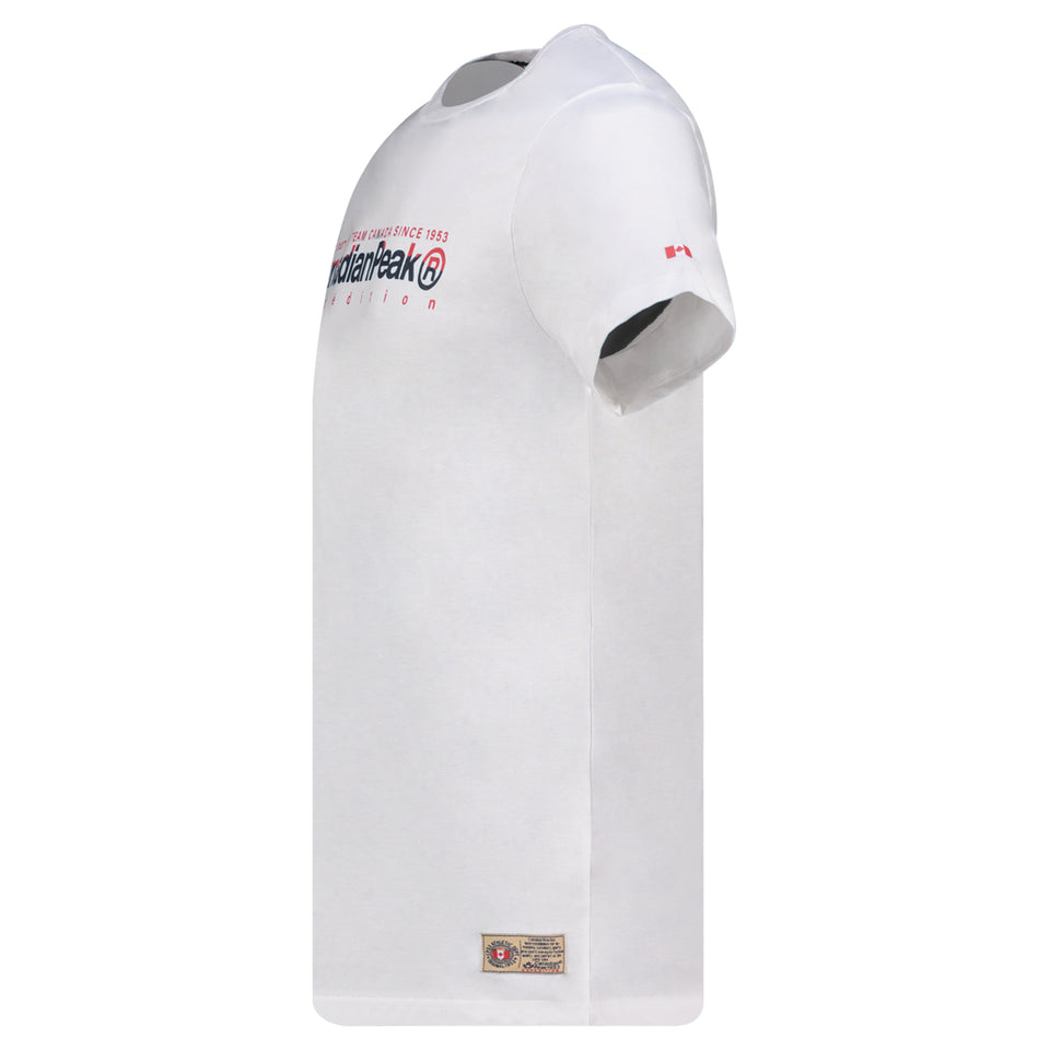 Canadian Peak JOPEAKEAK Homme - T-Shirt Col Rond avec Impressions et Drapeau Blanc_img_3