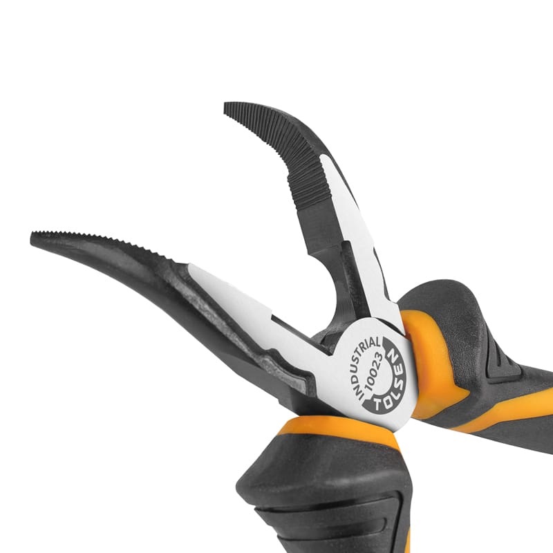 TOLSEN 10023 Bent Nose Pliers | 6" (160mm) | Industrial GRIPro Series | CrV Steel | Black Finish | Model: 10023_img_2
