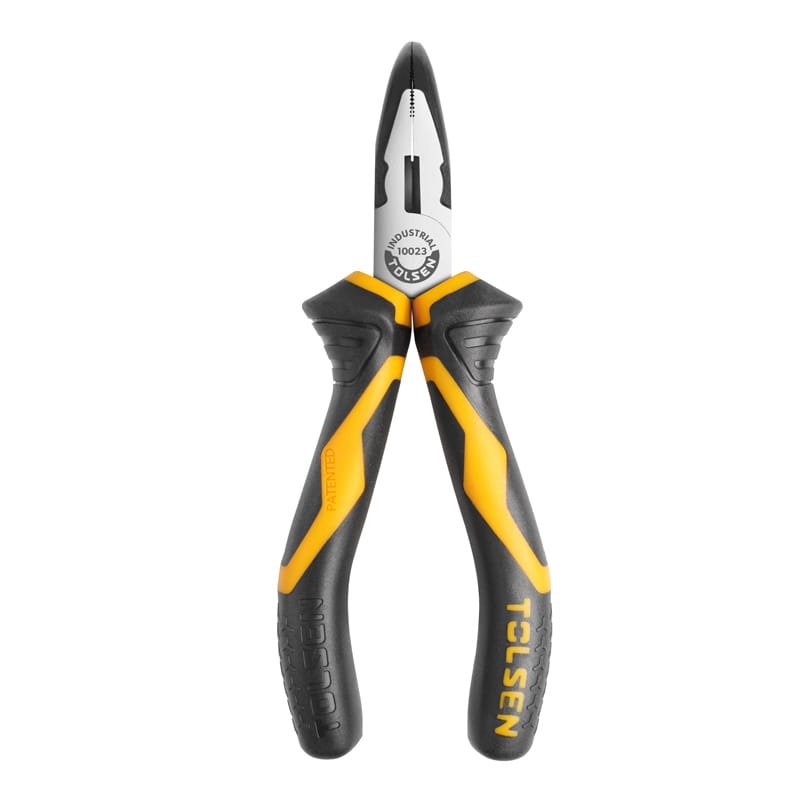 TOLSEN 10023 Bent Nose Pliers | 6" (160mm) | Industrial GRIPro Series | CrV Steel | Black Finish | Model: 10023_img_1
