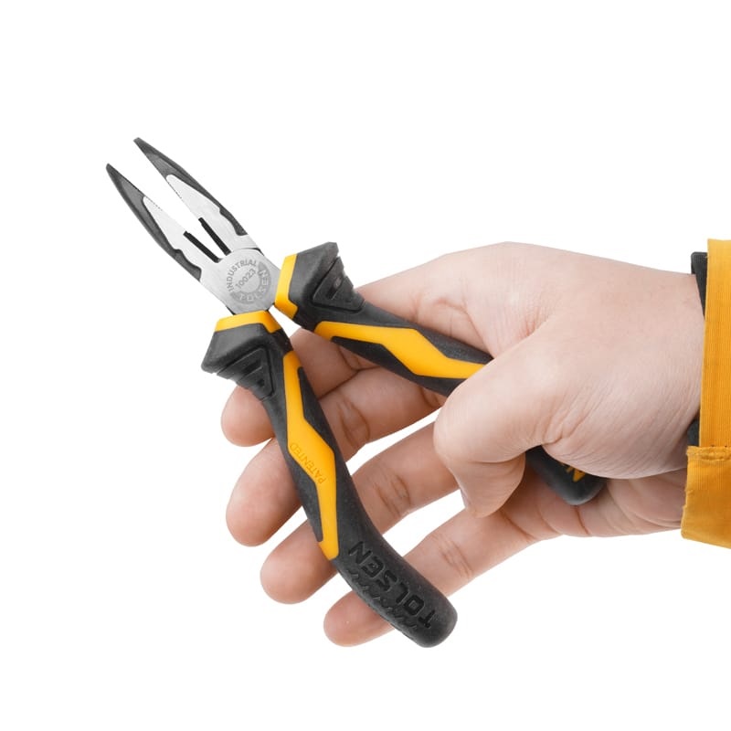 TOLSEN 10023 Bent Nose Pliers | 6" (160mm) | Industrial GRIPro Series | CrV Steel | Black Finish | Model: 10023_img_3