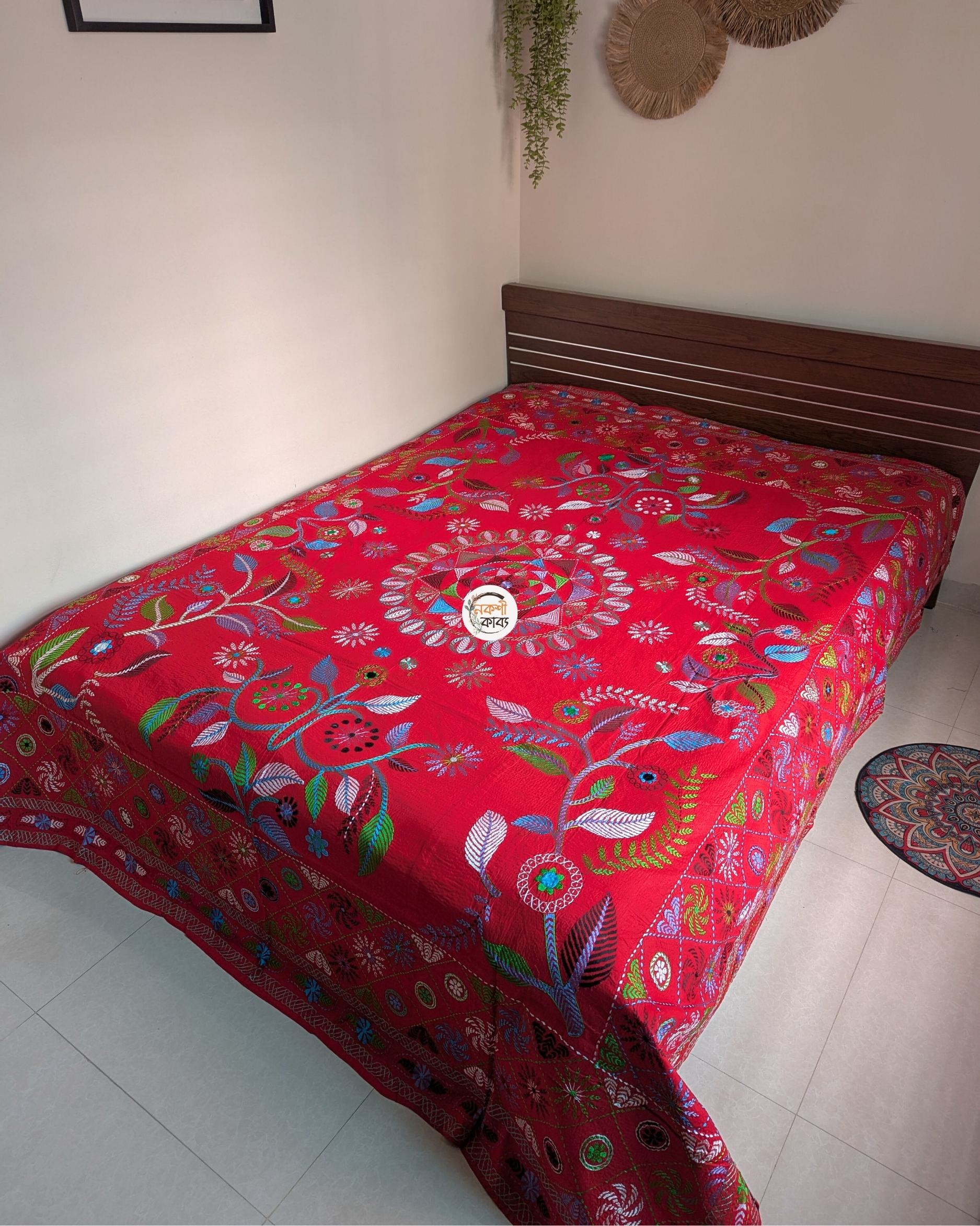 Premium Aarong Nokshikatha - Red