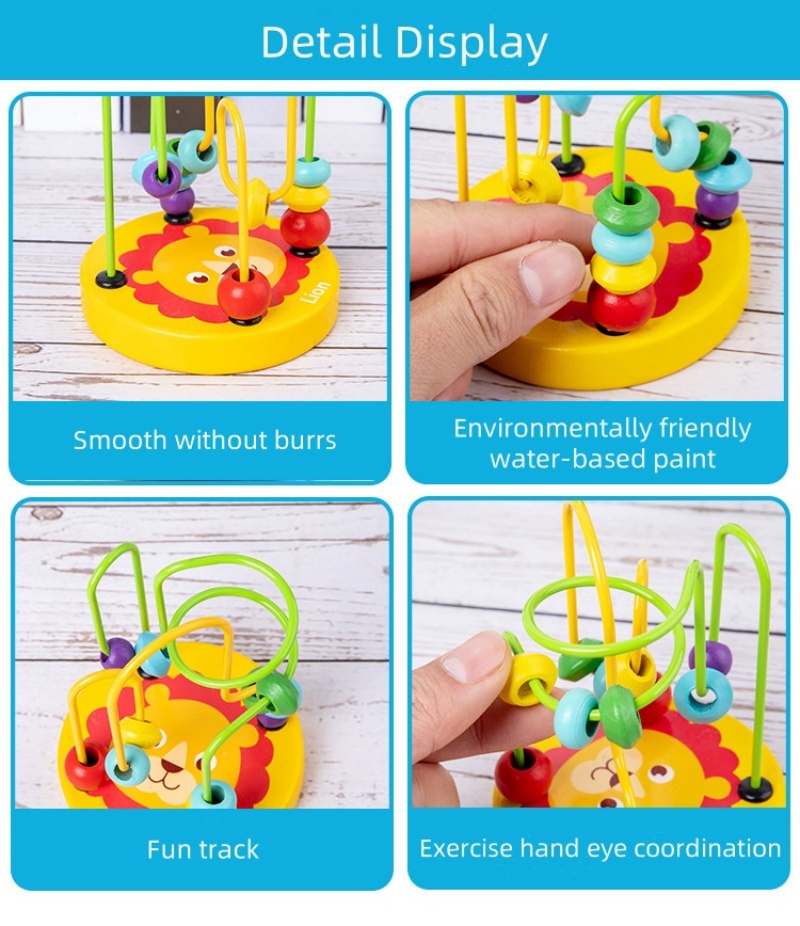 Baby Montessori Educational Math Toy – Bead Wire Maze Roller Coaster_img_3