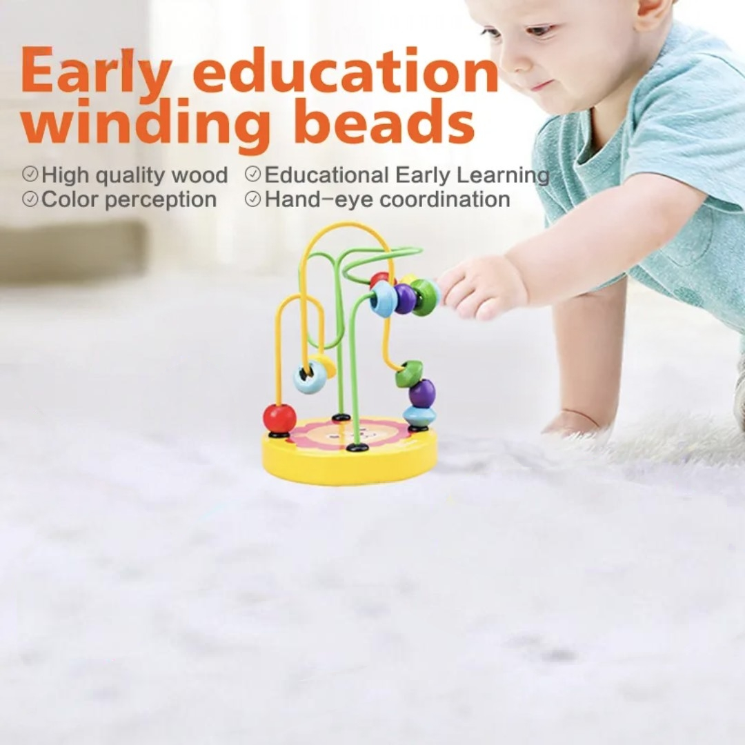 Baby Montessori Educational Math Toy – Bead Wire Maze Roller Coaster