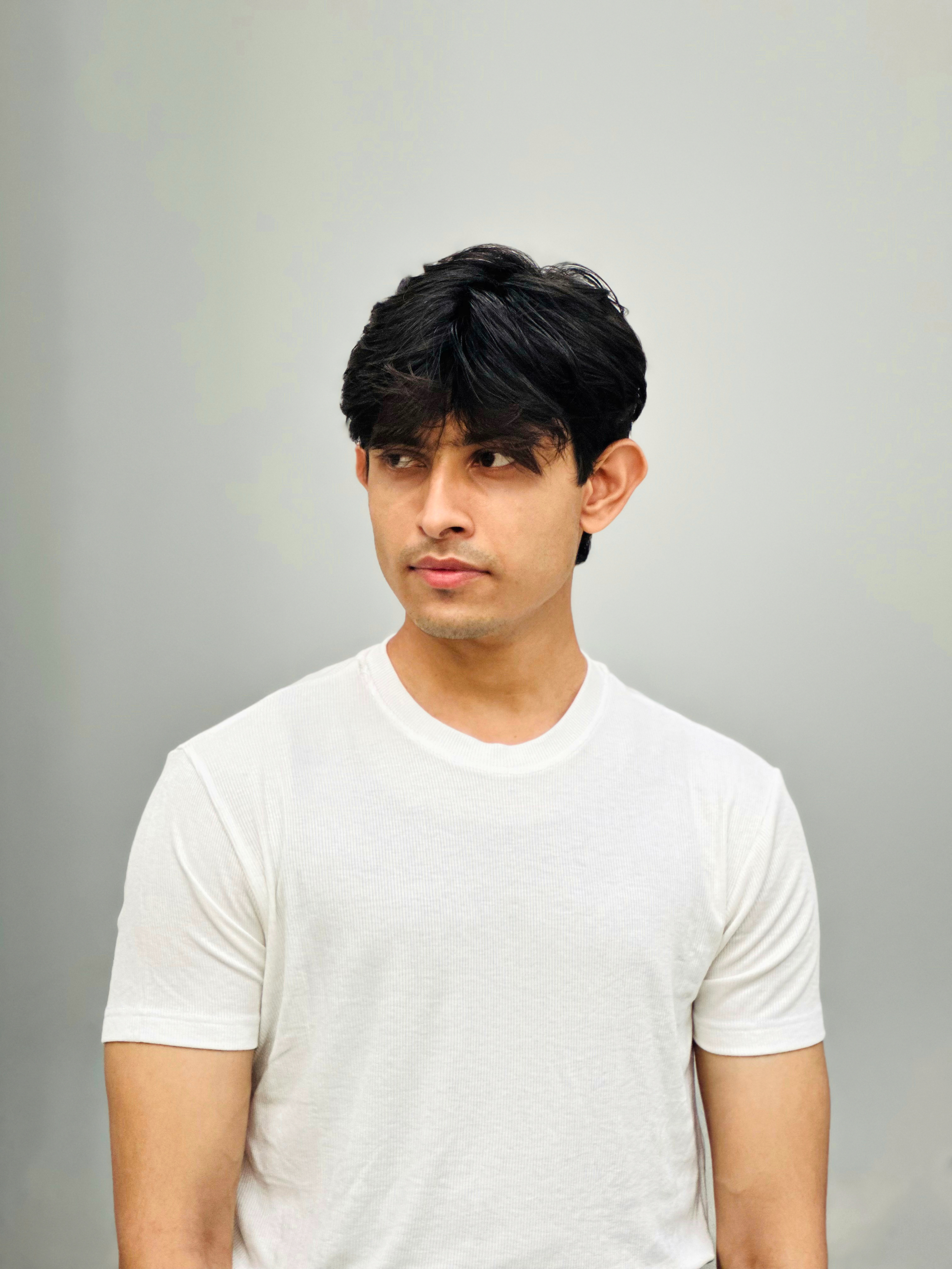 2x2 Ribbed Cotton-Viscose Solid Crew Tee X White_img_0