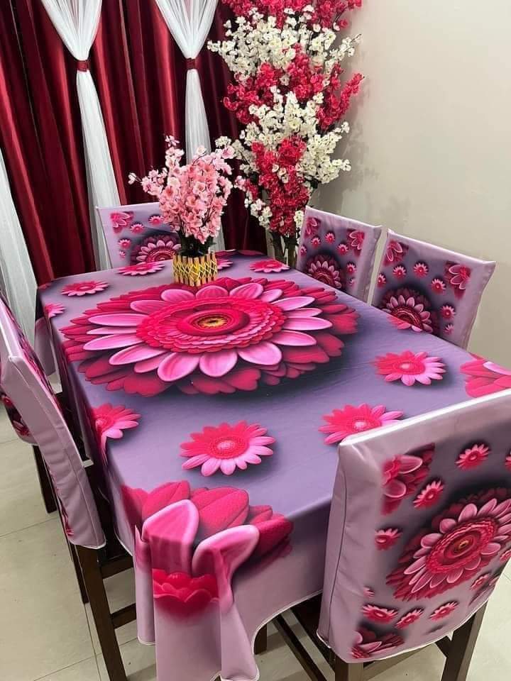 চমৎকার 3D প্রিন্টেড টেবিল ক্লথ সেট:_img_5