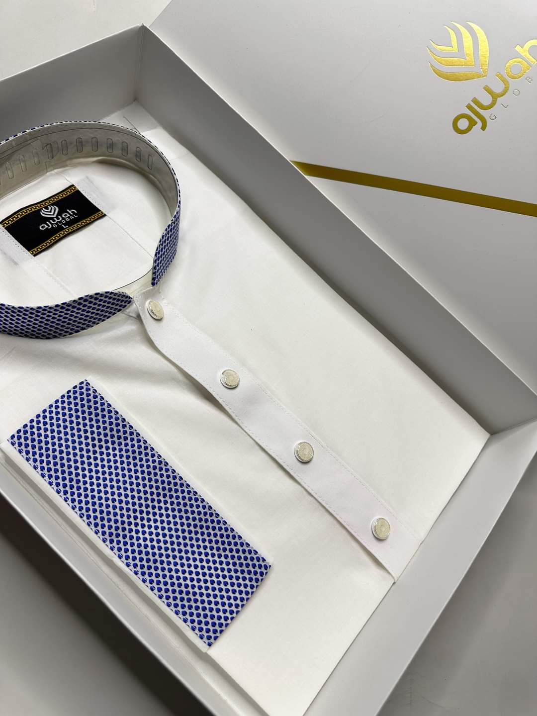 Majestic White with Blue Detailing Panjabi_img_4