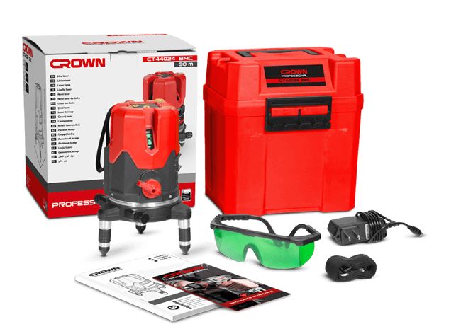 CROWN CT44024 Professional Laser Level, 4V1H1D, 30m, ±1mm; CT44024_img_1