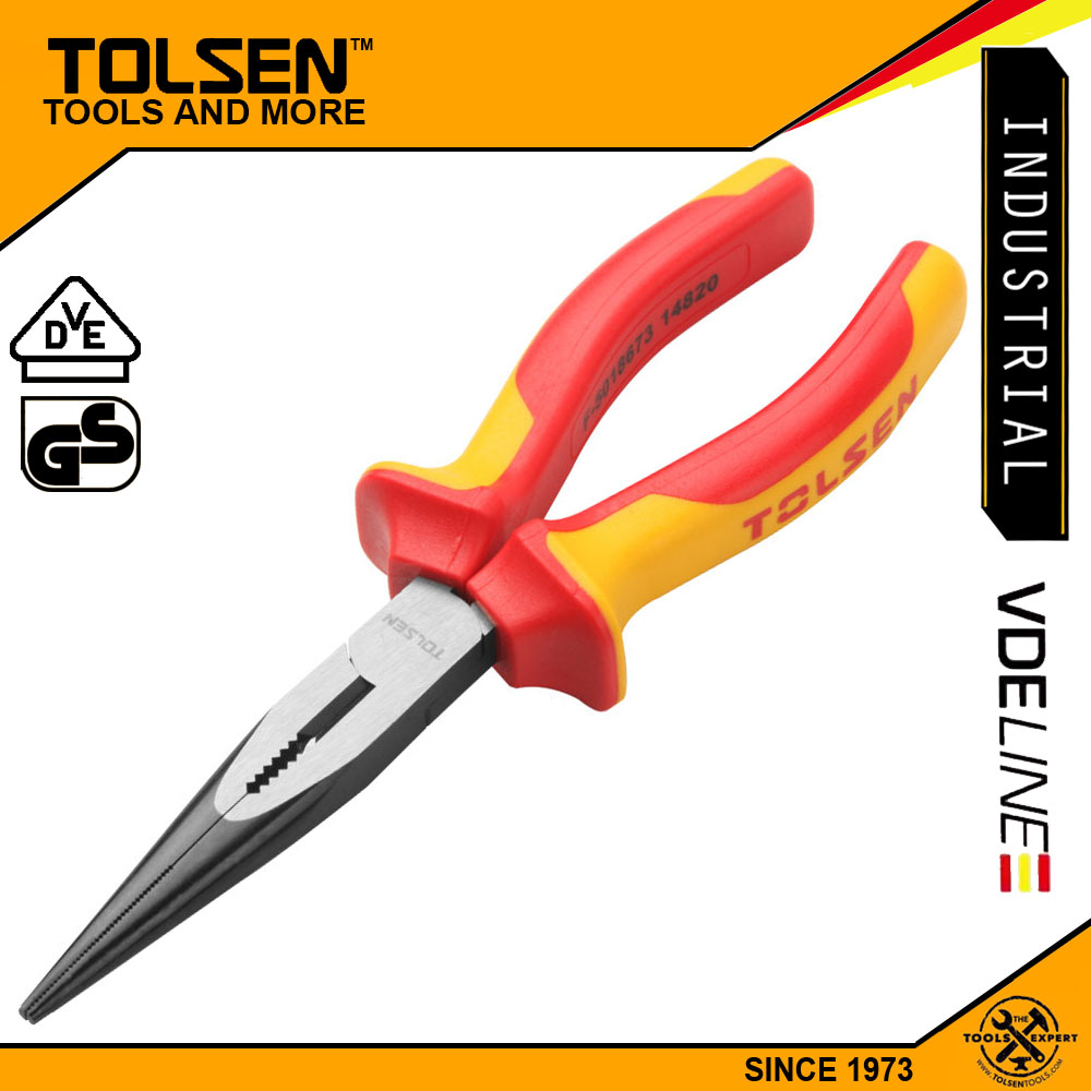 TOLSEN VDE Insulated Long Nose Pliers (6" | 8") - Premium Series Models V16096 | V16098