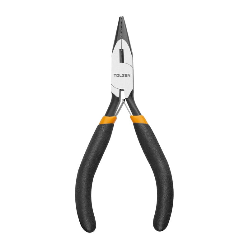 TOLSEN 10031 Mini Long Nose Pliers, 4.5" (115mm), Nickel Plated, Bi-Dipped Handle, Spring-Loaded | Model: 10031_img_4