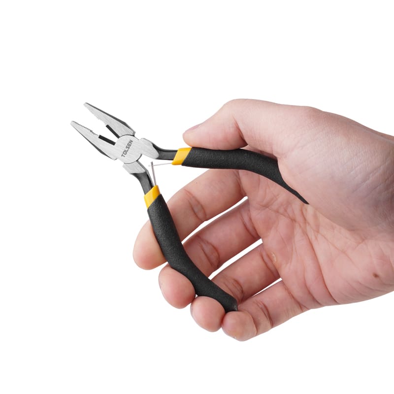 TOLSEN 10030 Mini Combination Pliers, 4.5" (115mm), Nickel Plated, Bi-Dipped Handle, Spring-Loaded | Model: 10030_img_4