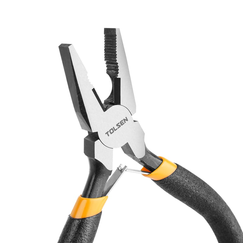 TOLSEN 10030 Mini Combination Pliers, 4.5" (115mm), Nickel Plated, Bi-Dipped Handle, Spring-Loaded | Model: 10030_img_3