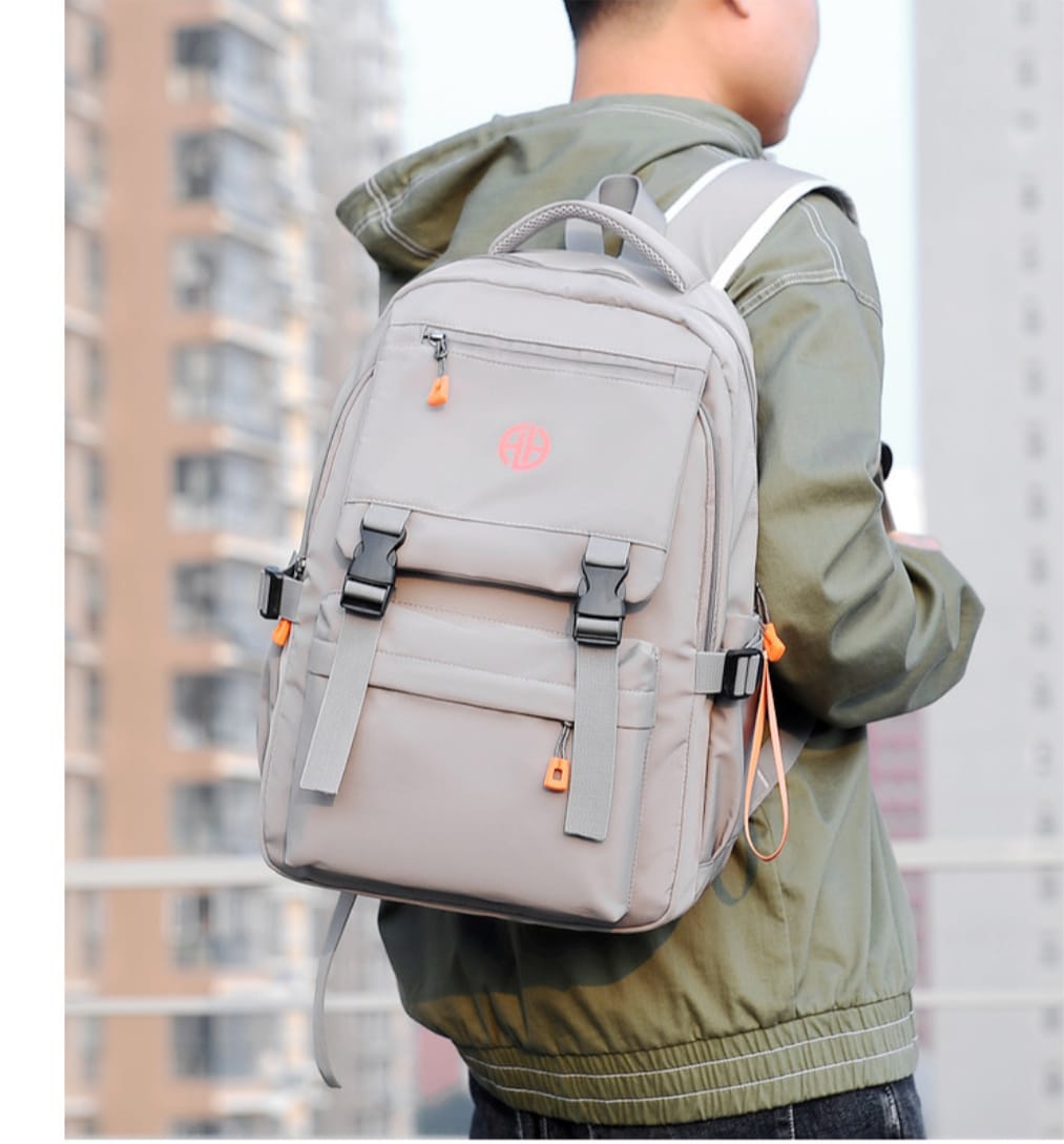 Men's Trend-Brand Waterproof Backpack Ash colour...( code 132)... ঢাকা সিটিতে ৭০, বাইরে ১৩০ টাকা কুরিয়ার চার্জ প্রযোজ্য_img_1