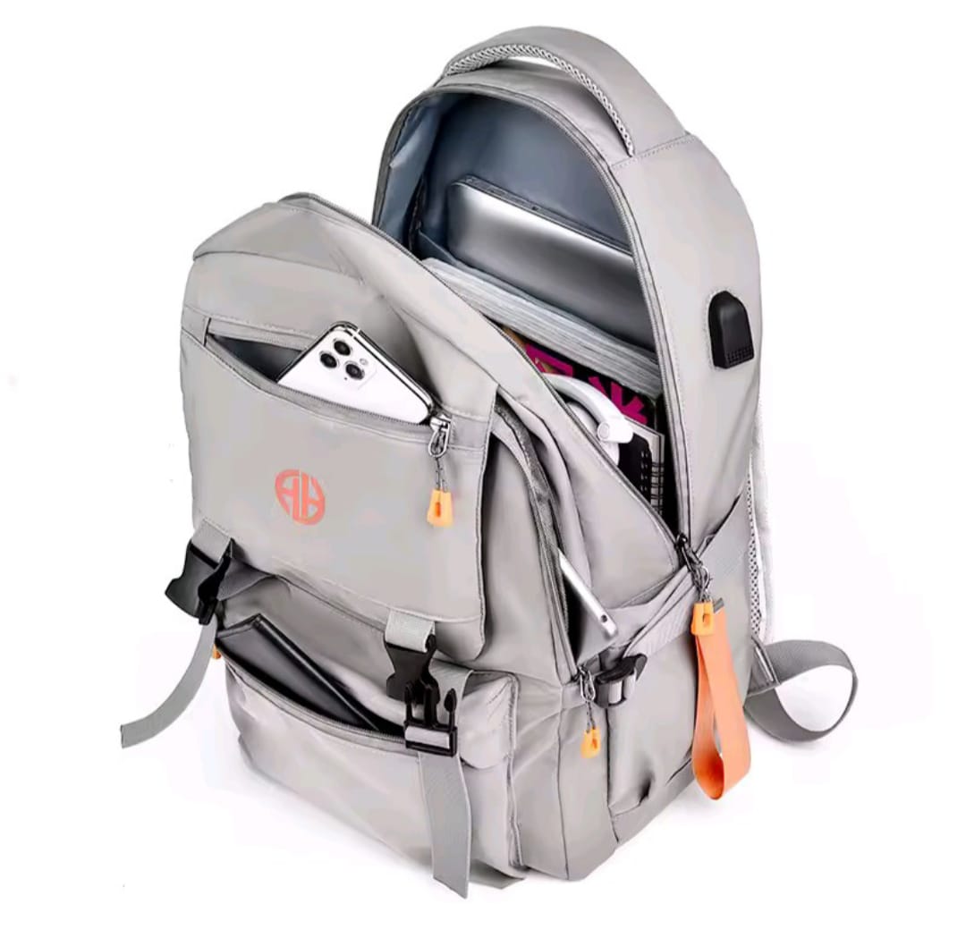 Men's Trend-Brand Waterproof Backpack Ash colour...( code 132)... ঢাকা সিটিতে ৭০, বাইরে ১৩০ টাকা কুরিয়ার চার্জ প্রযোজ্য_img_2