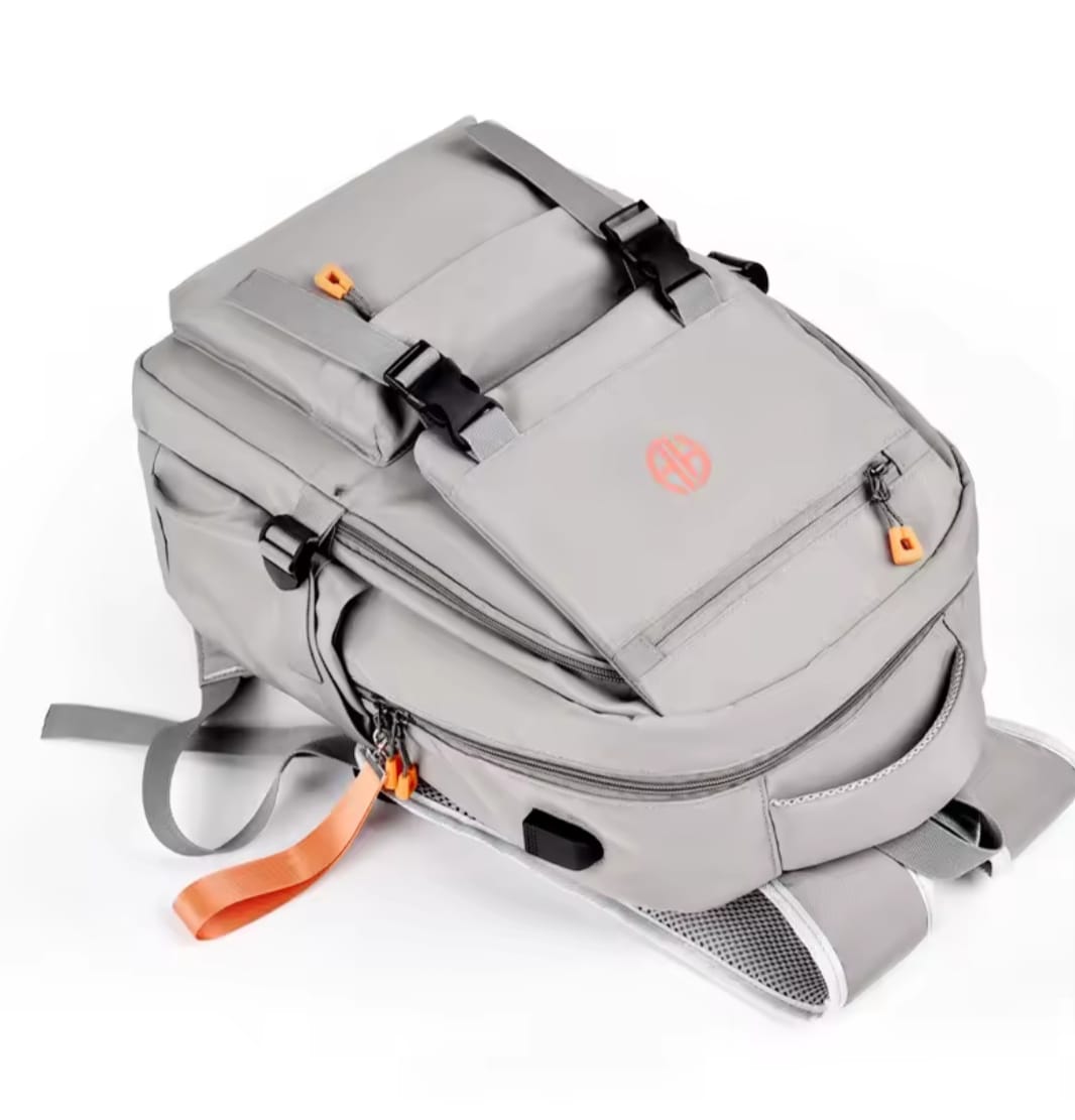 Men's Trend-Brand Waterproof Backpack Ash colour...( code 132)... ঢাকা সিটিতে ৭০, বাইরে ১৩০ টাকা কুরিয়ার চার্জ প্রযোজ্য_img_3
