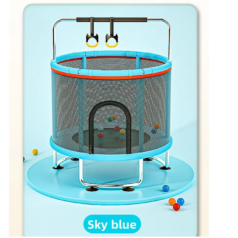 Children's 120 cm U Shaped Leg Trampoline with Safety Fence Net . (CROSS BORDER ORDER)