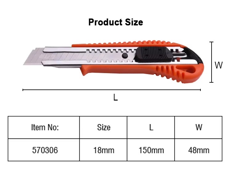 HARDEN 570306 Professional Snap-Off Cutter, 18mm x 150mm, Plastic Cutter, Utility Knife, Anti cutter; Model: 570306_img_1