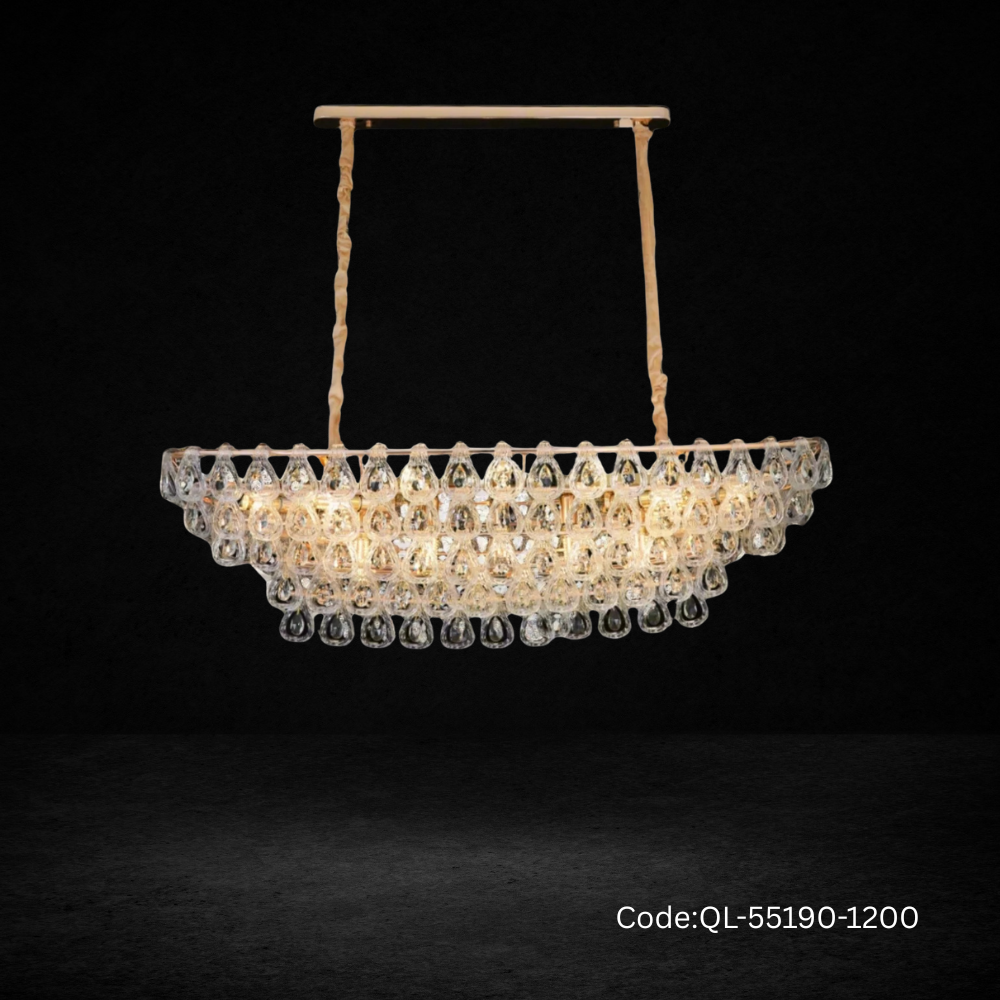 Qulik Modern Crystal Chandelier Decorative Pendant Hanging 5 layer 3 color LED Ceiling Light (QL-55190-1200)