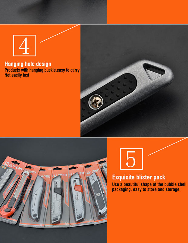 HARDEN 570323 Universal Knife, 150mm, 30MM Width Blade, Zinc Alloy Housing Utility Cutter Professional Quality, Folding Utility Knife, Multi Hand Cutting Tool Box, Cutter Knife Cutter; Model: 570323_img_4