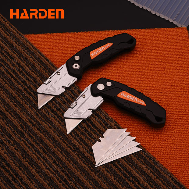 HARDEN 570332 Folding Anti Cutter 165mm with 5Pcs Refill, Multi Hand Cutting Tool Box, Cutter Knife Cutter; Model: 570332_img_1