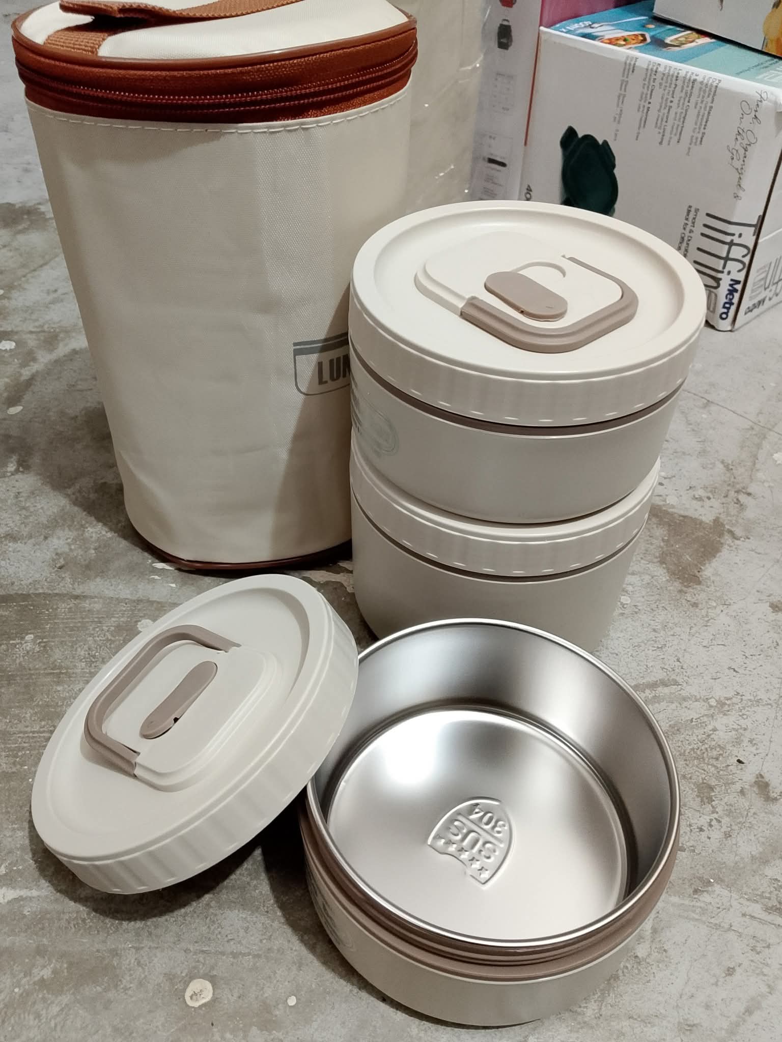 3pcs Lunch Box Set with Carry Bag