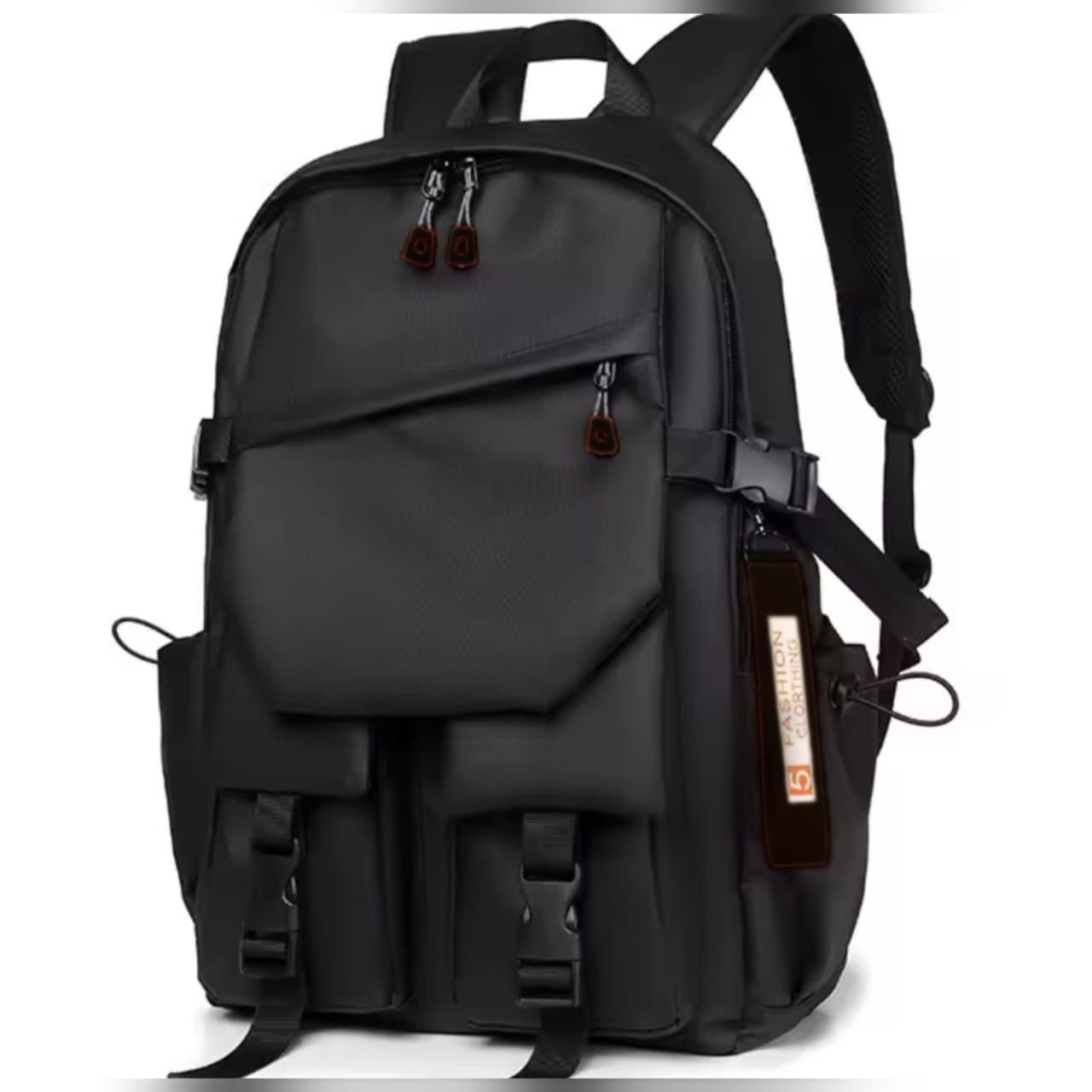 🎒 Stylish Waterproof Backpack black ....( code 51)..... ঢাকা সিটিতে ৭০, বাইরে ১৩০ টাকা কুরিয়ার চার্জ প্রযোজ্য_img_0