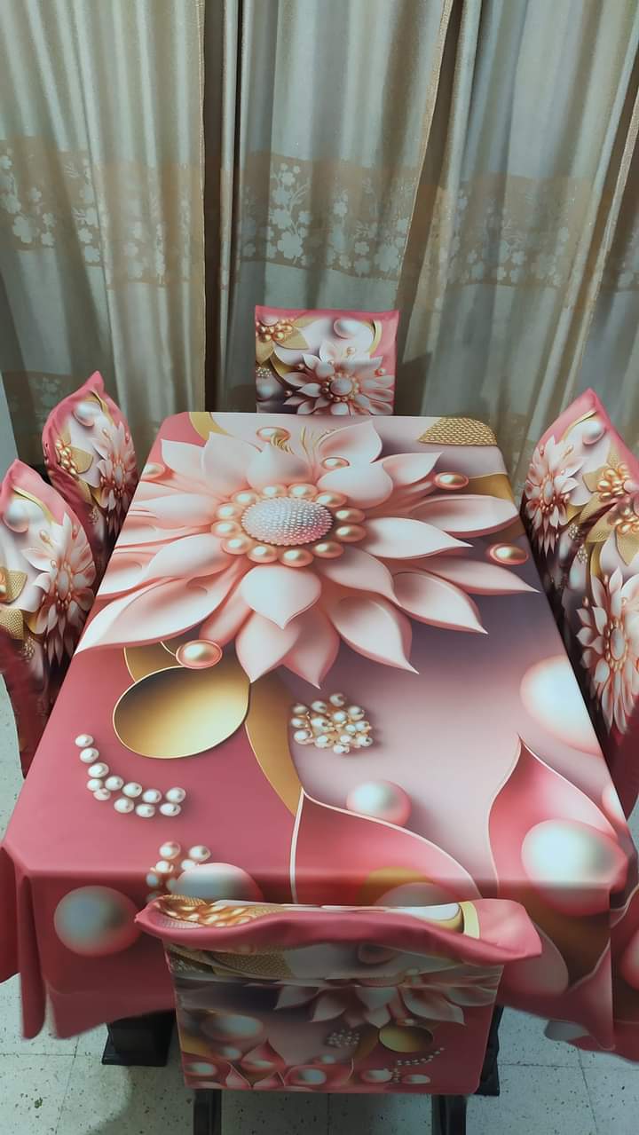 চমৎকার 3D প্রিন্টেড টেবিল ক্লথ সেট:_img_6