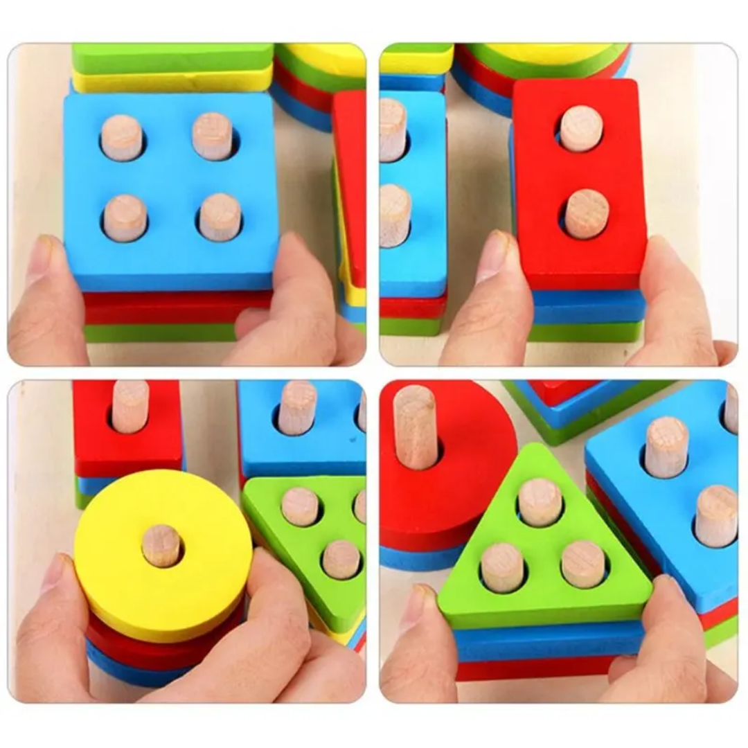 Montessori Wooden Shape Sorting Educational Puzzle Toy_img_3