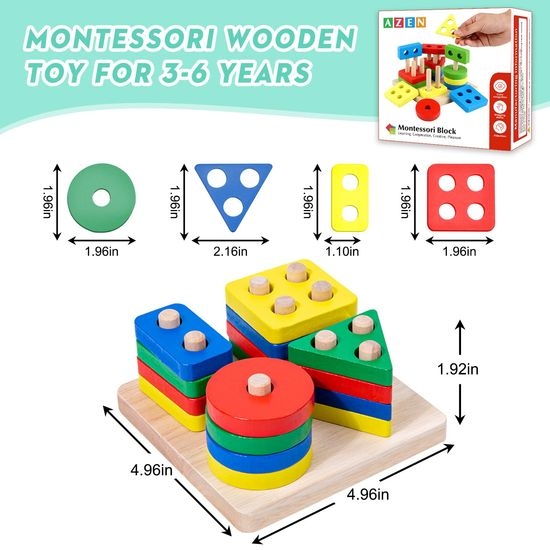 Montessori Wooden Shape Sorting Educational Puzzle Toy_img_7