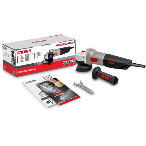 CROWN CT13504 4" Professional Angle Grinder, 860W, 100mm, Rear switch; CT13504-100_img_1