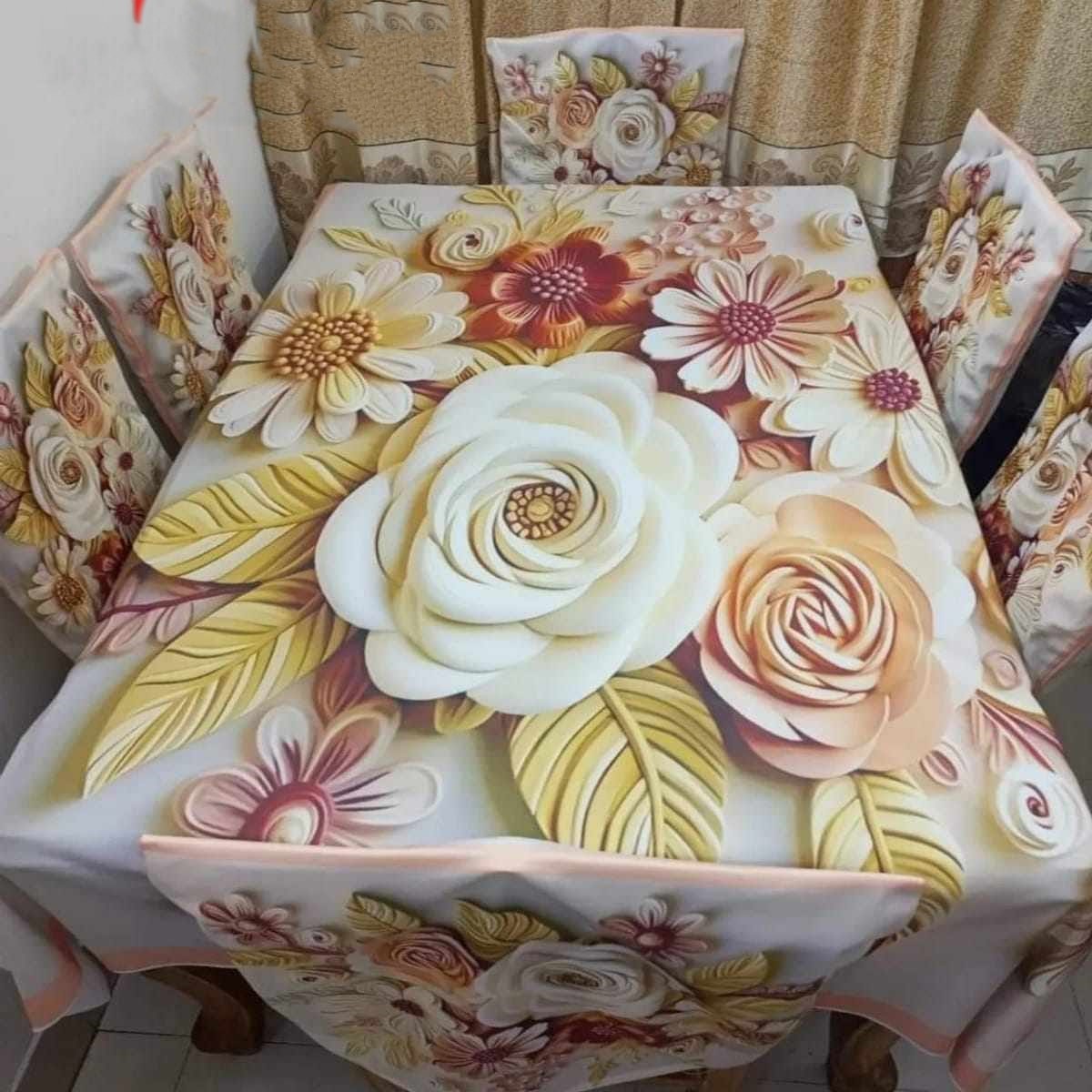 China Premium 3D Print Table Cloth Set_img_12