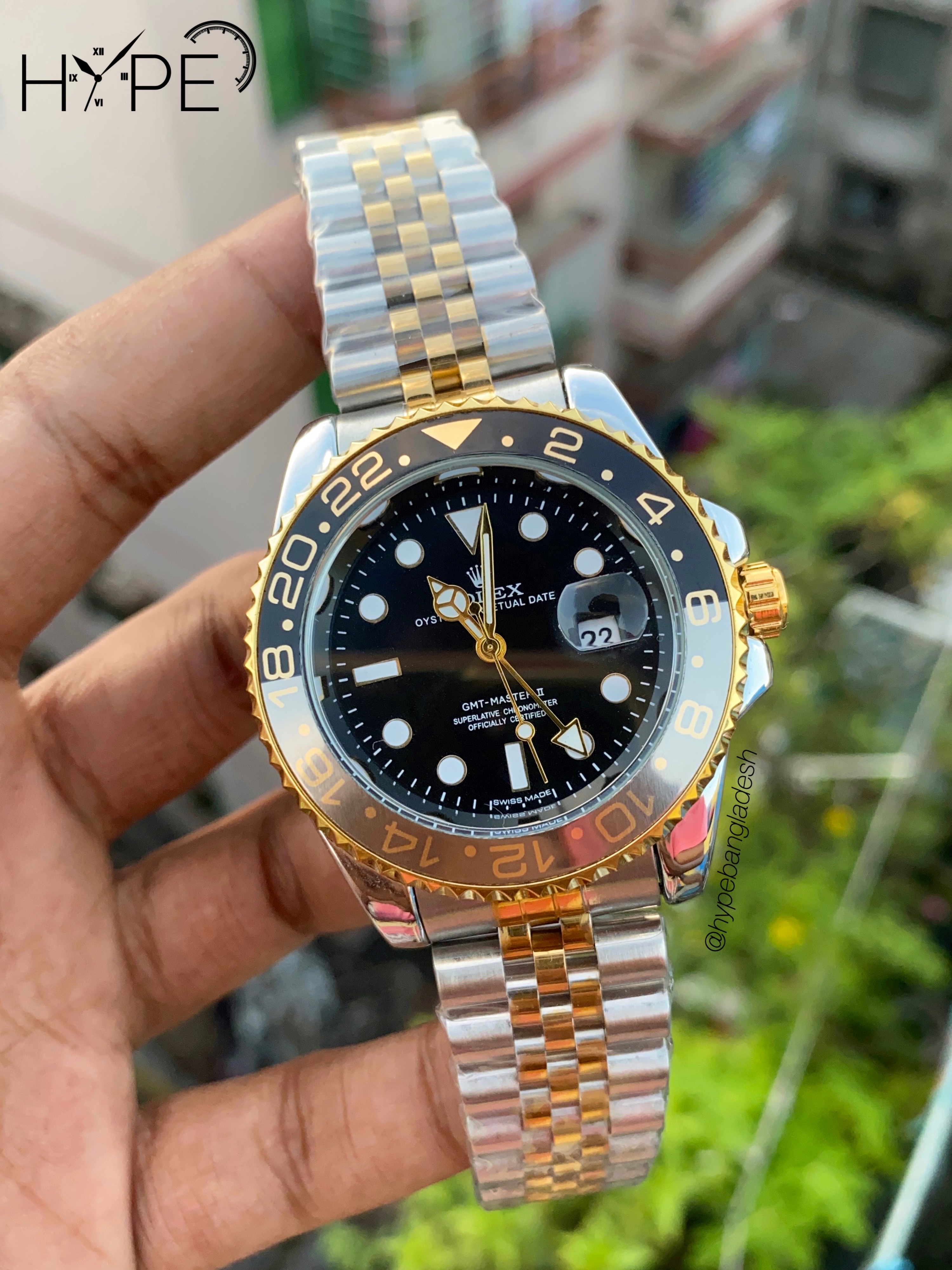 R0LEX sub two tone chain