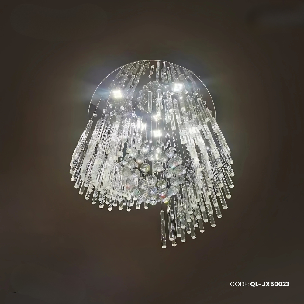Qulik Modern Crystal Chandelier Decoration Pendant Hanging LED Ceiling Light (QL-JX50023)
