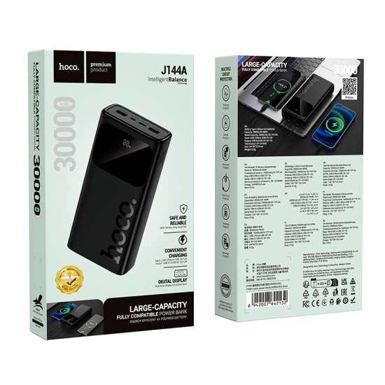 HOCO. Power Bank J144A Fast Charge 30000mAh PD Type-C 20W and 2XUSB-A with Digital Led Display ._img_2