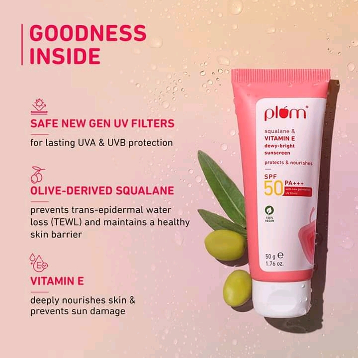 Plum Squalane & Vitamin E Dewy-Bright Sunscreen SPF 50 PA+++ (50g)_img_1