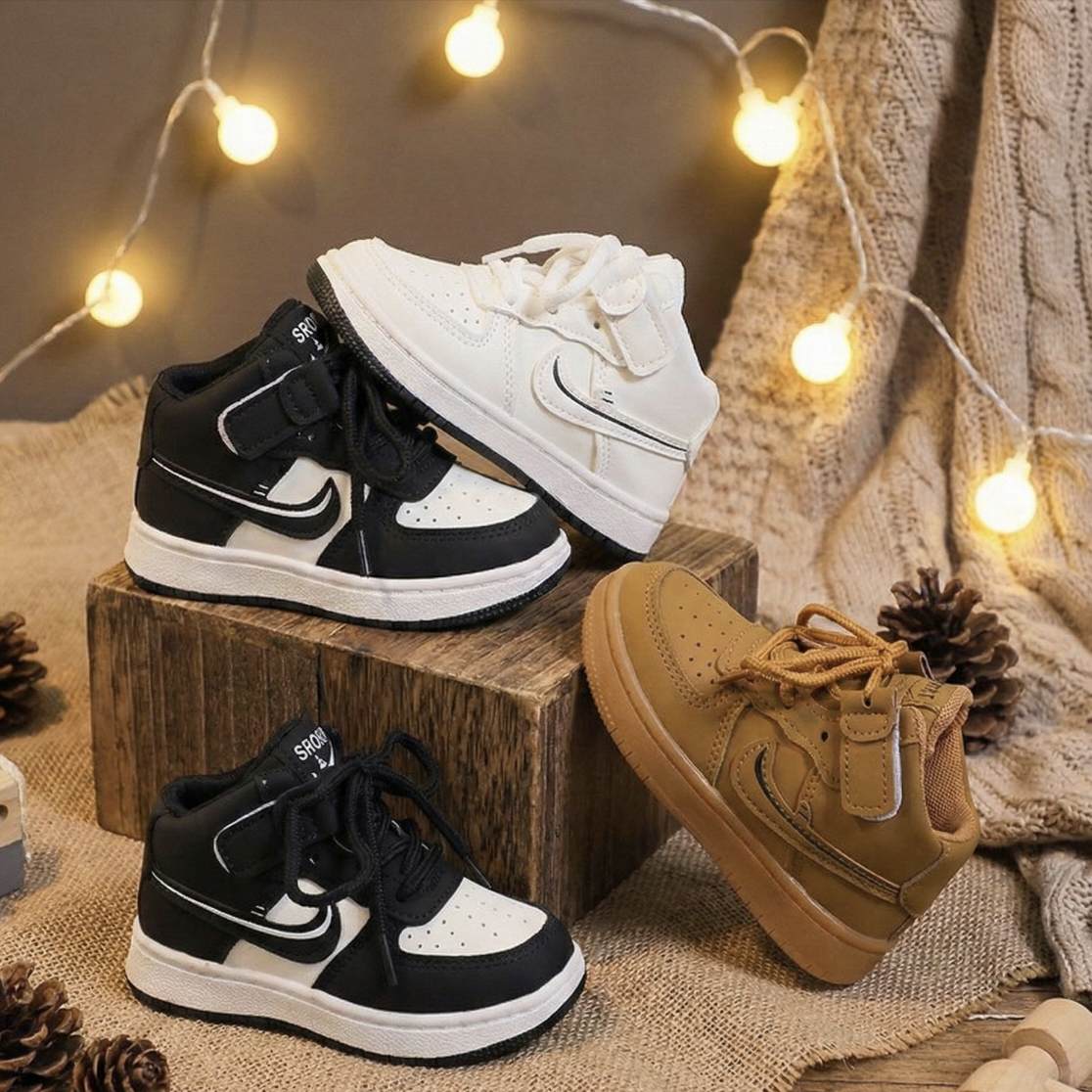 Kids High Top Iconic Style Breathable Sneakers (1 to 5 years)_img_0