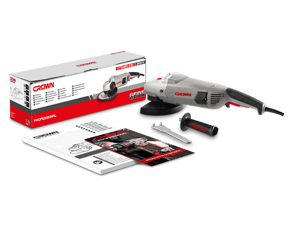 CROWN CT13489 9" Professional Angle Grinder, 2600W, 180mm, Rear switch; CT13489-230_img_2