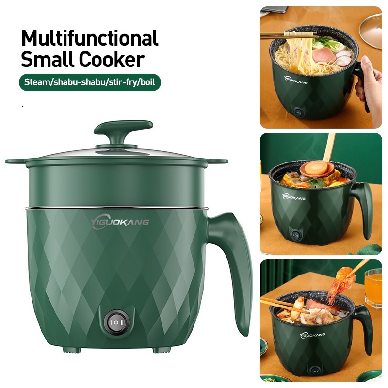 Electric Mini Rice Cooker – Double Layer Non-Stick Cooking Pot for 2-3 Persons, Compact & Energy-Efficient