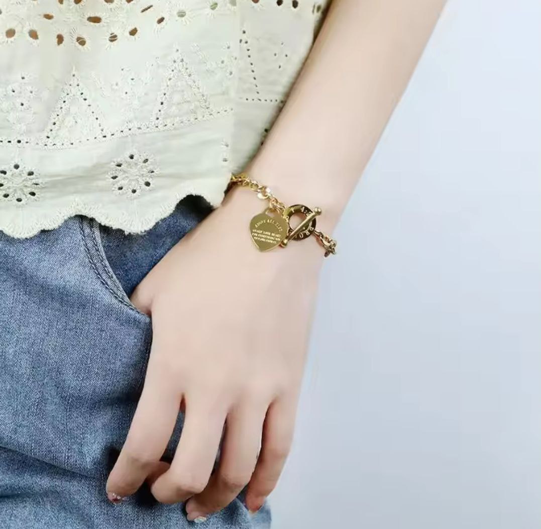 letters love OT buckle  bracelet Br78(Materials: Stainless steel Color guarantee)_img_1