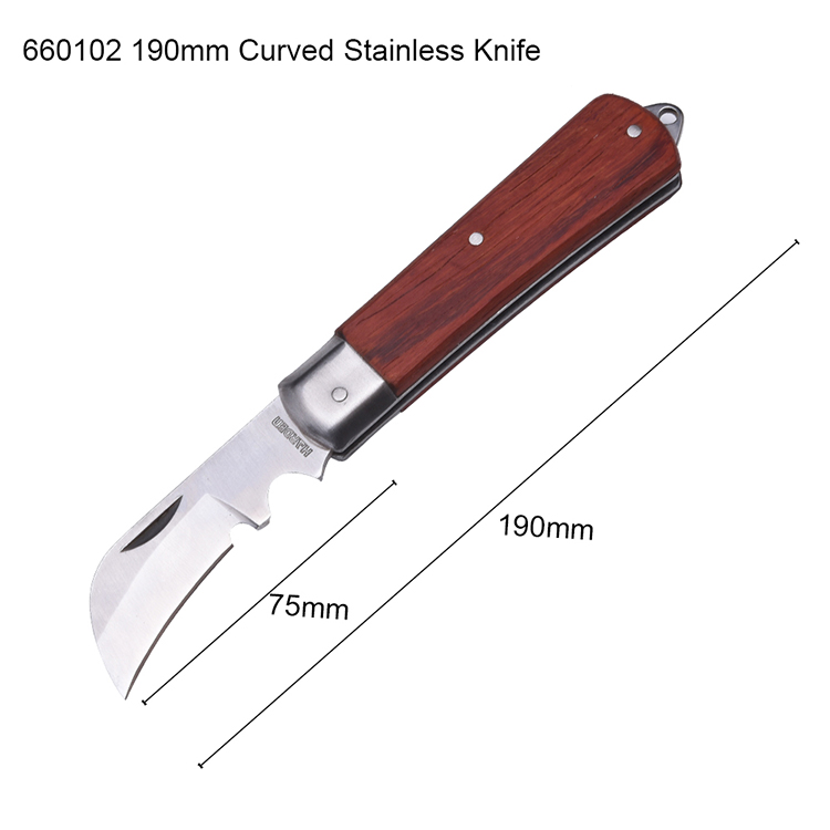 HARDEN 660102 Curved Stainless Knife 195mm, Utility Knife, Electrician's Knife; 660102_img_2