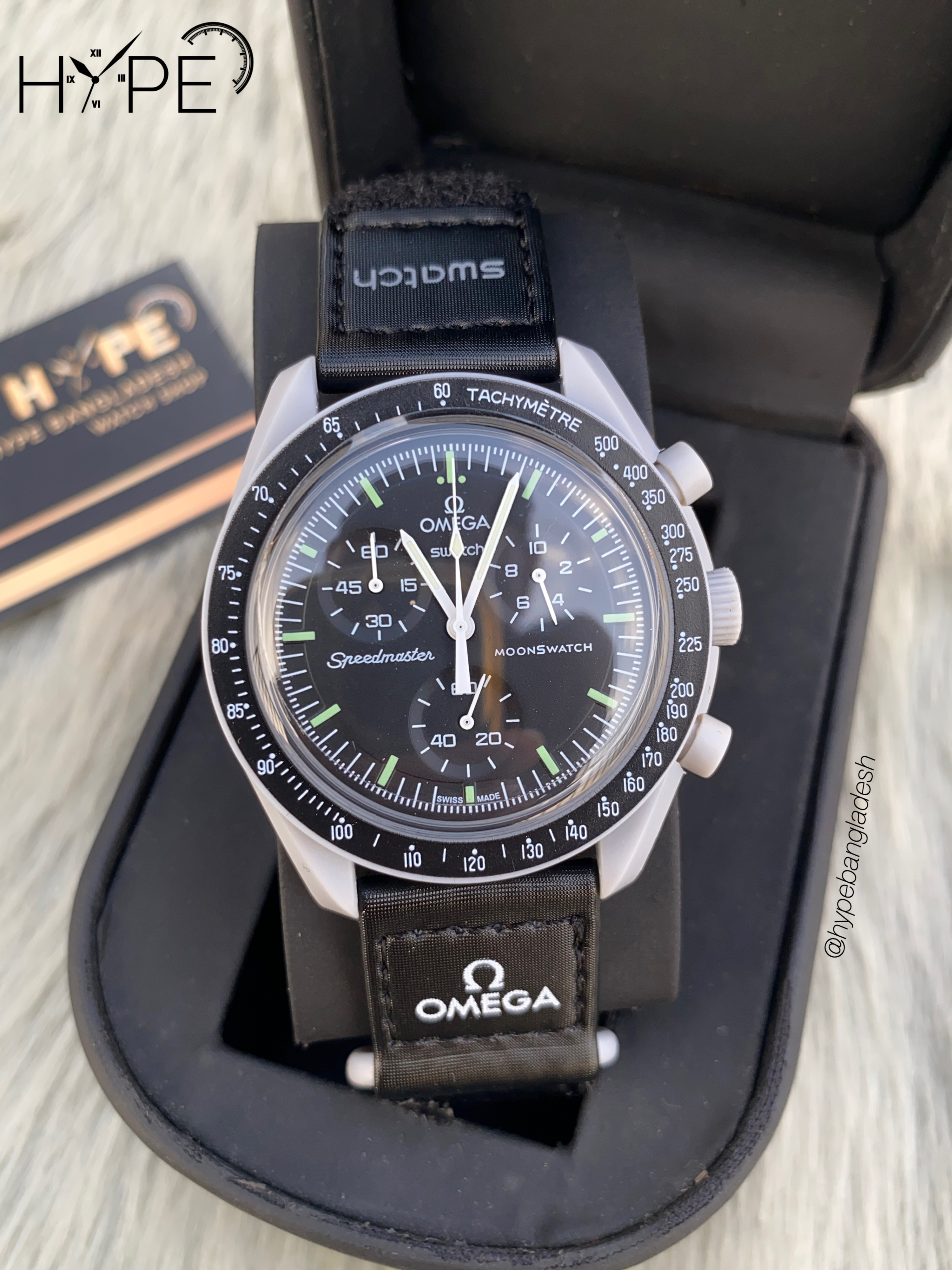 0mega swatch chronograph (Black)