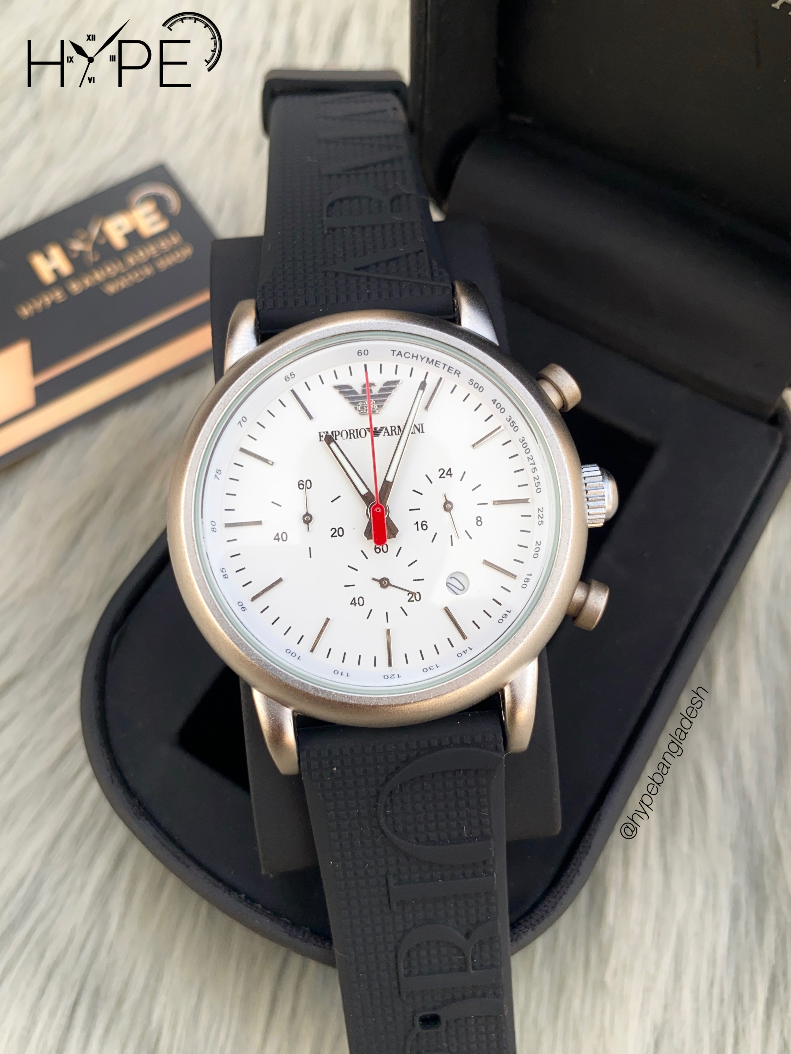 Armani silicone belt chronograph
