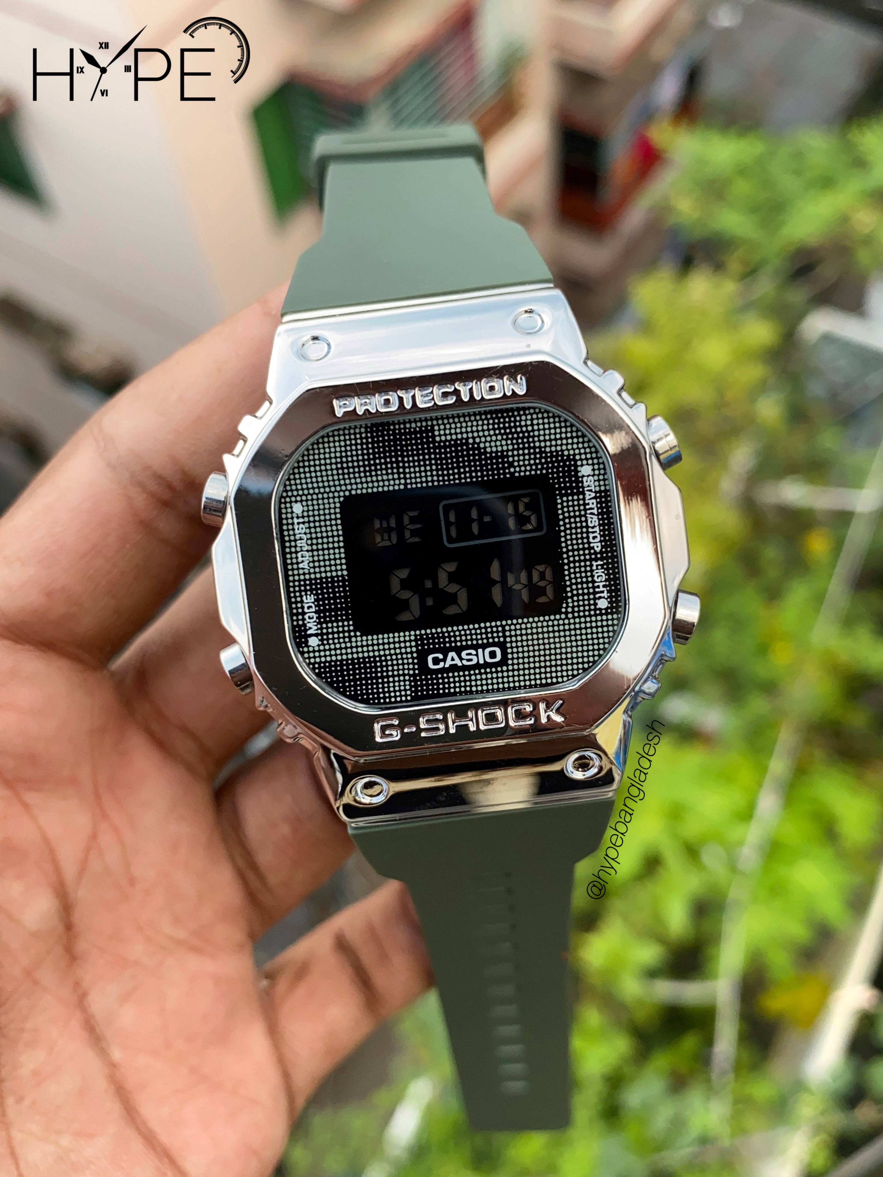 G-Shock digital square dial (Green)