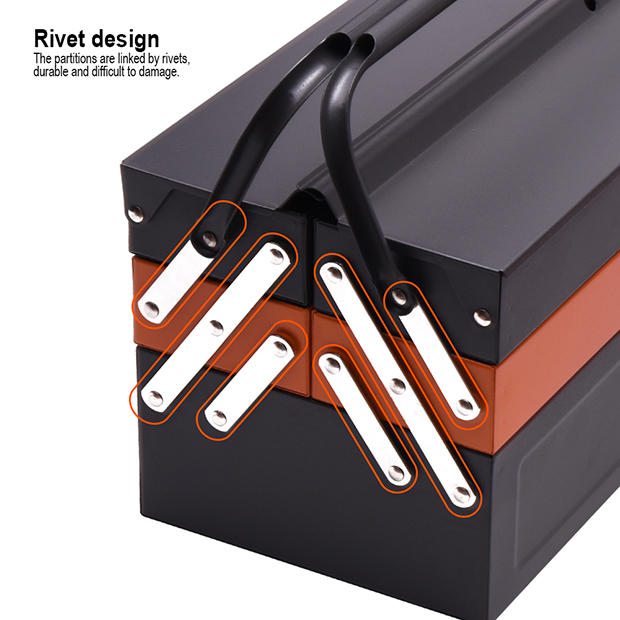 HARDEN 520202 17" Steel Tools Box, Professional 5 Draw  Metal Tools Box (420x200x205mm); 520202_img_3