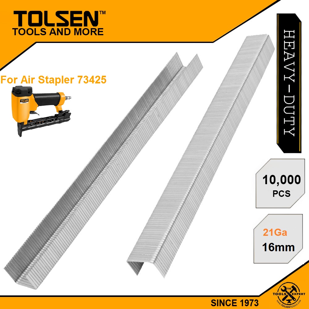 Tolsen 10000Pcs Air Crown Staple 21Ga (16mm) Model: 73465