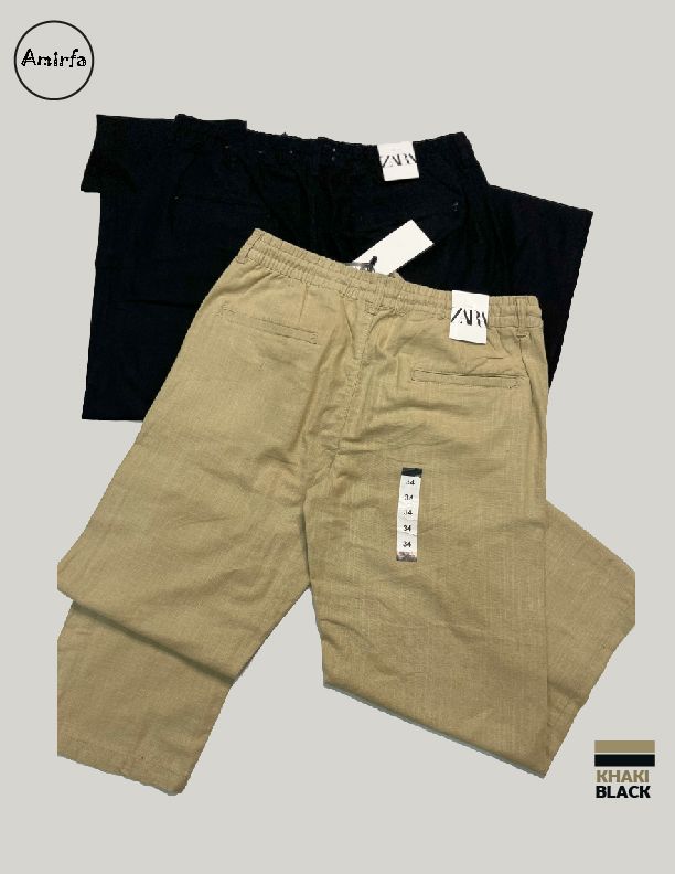 Khaki + Black Combo – Premium Ramie Cotton Trousers ._img_1