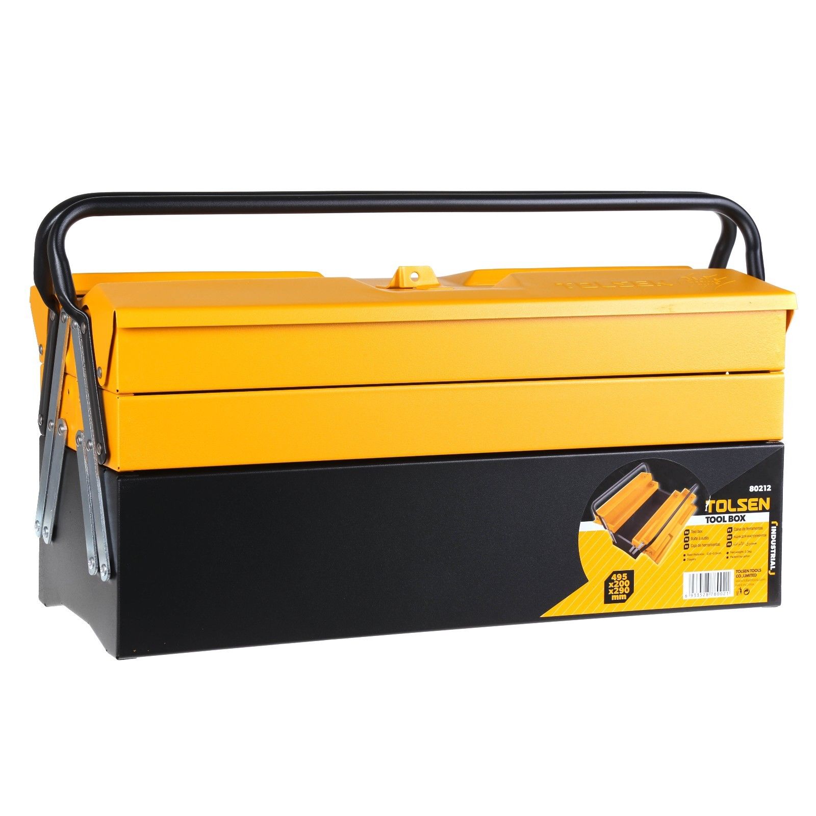 TOLSEN 80212 Steel Tool Box, 17", 3 Layer Heavy Duty (495x200x290mm), Model: 80212_img_5