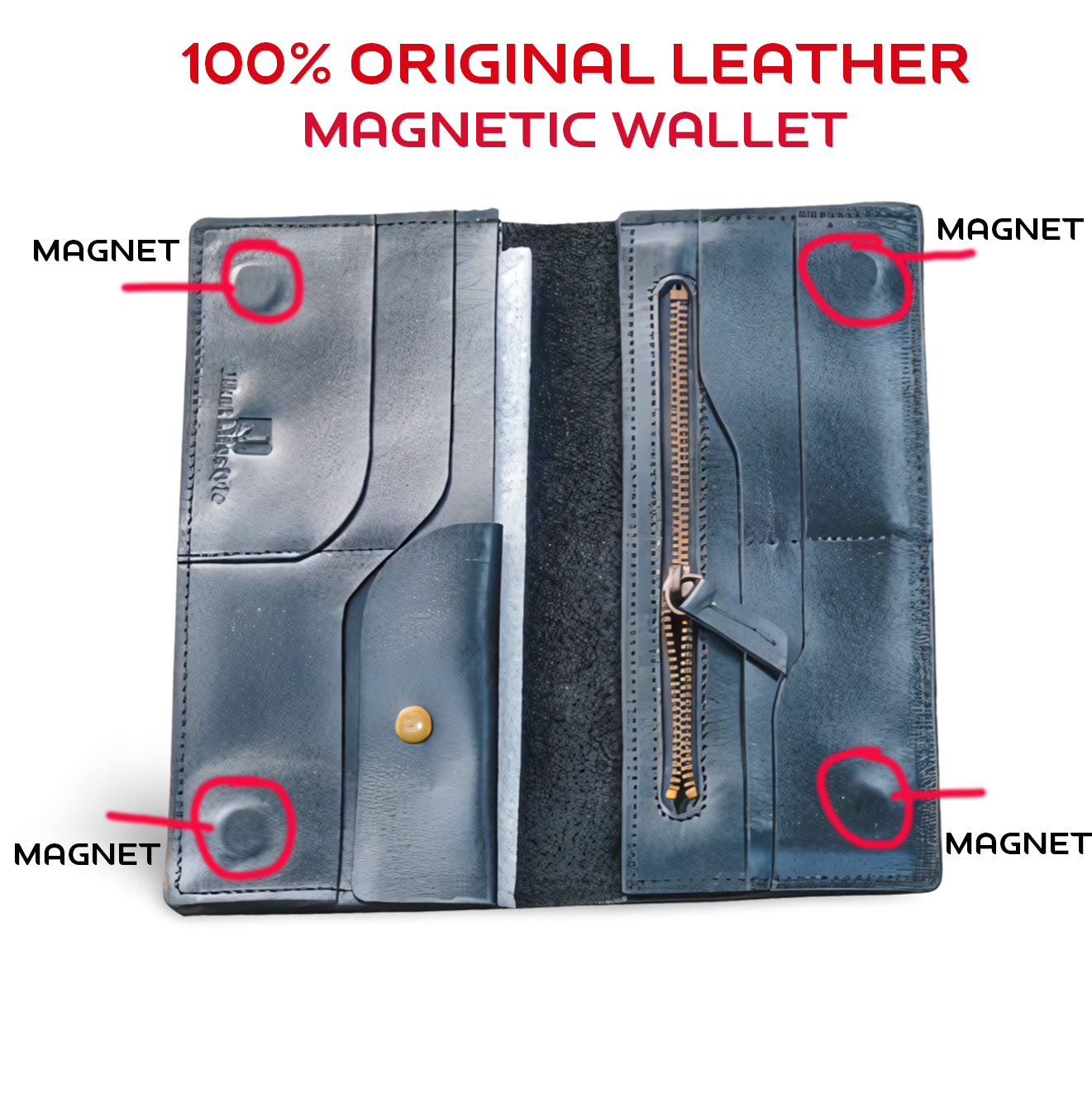KROYSHALA Premium 100% Genuine Cow Leather Long Wallet – Black | Stylish & Spacious_img_0