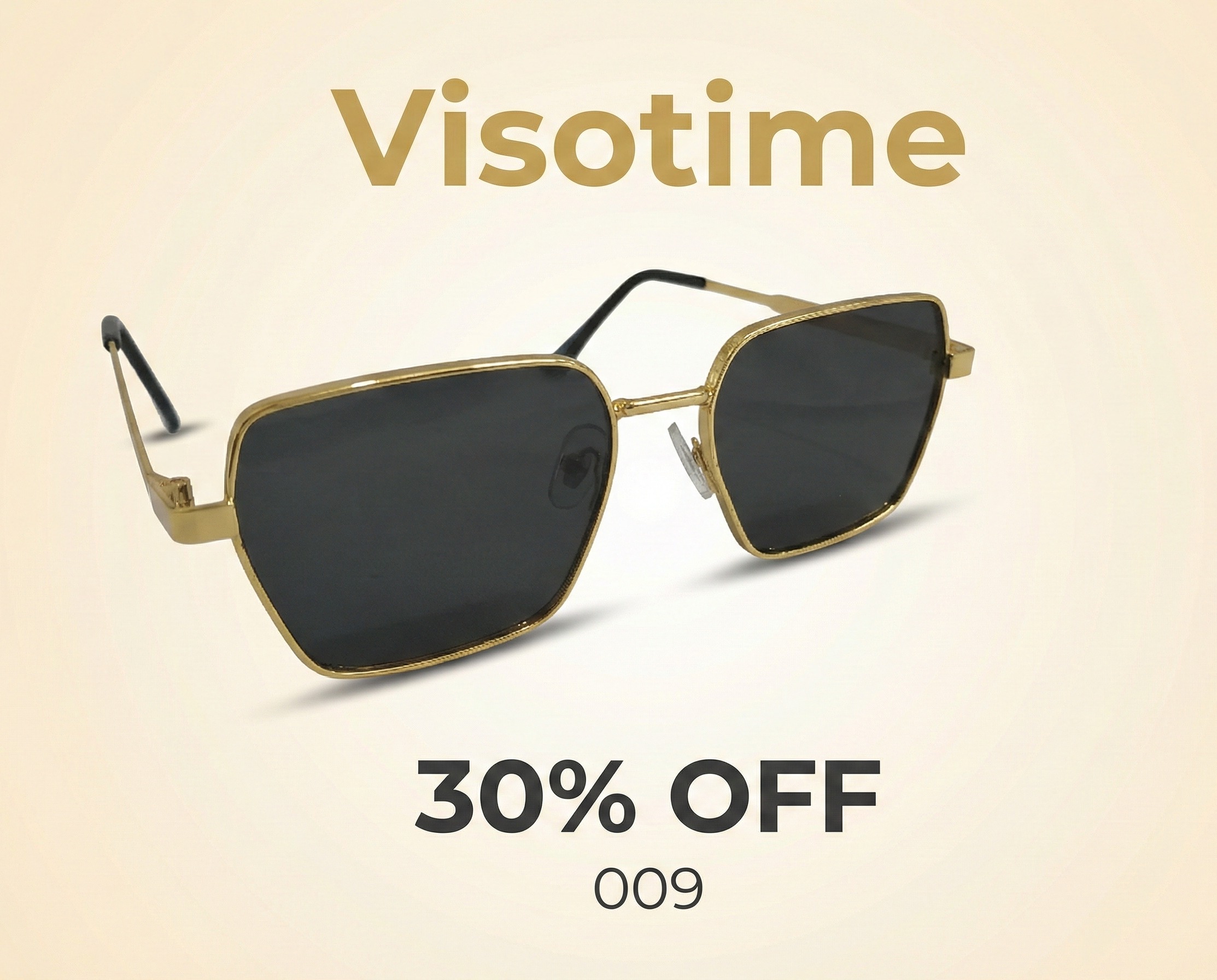 Visotime Premium Gold-Tone Geometric Square Sunglasses – Model 009_img_1