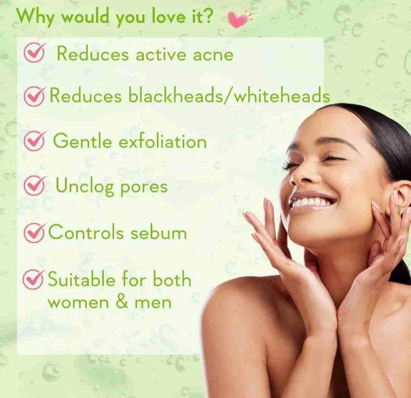 WishCare 2% Salicylic Acid with AHA, GreenTea, & TeaTree For Oliy Skin & Acne- Face Wash - 100 ml_img_2